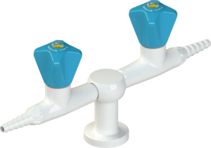 Tekniset kaasuhanat vierekkäin / 2-valve 180, for technical 2.0 gases, burning gases