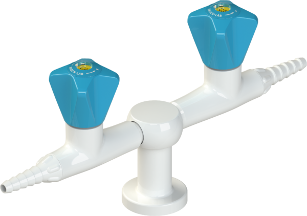 Tekniset kaasuhanat vierekkäin / 2-valve 180, for technical 2.0 gases, burning gases