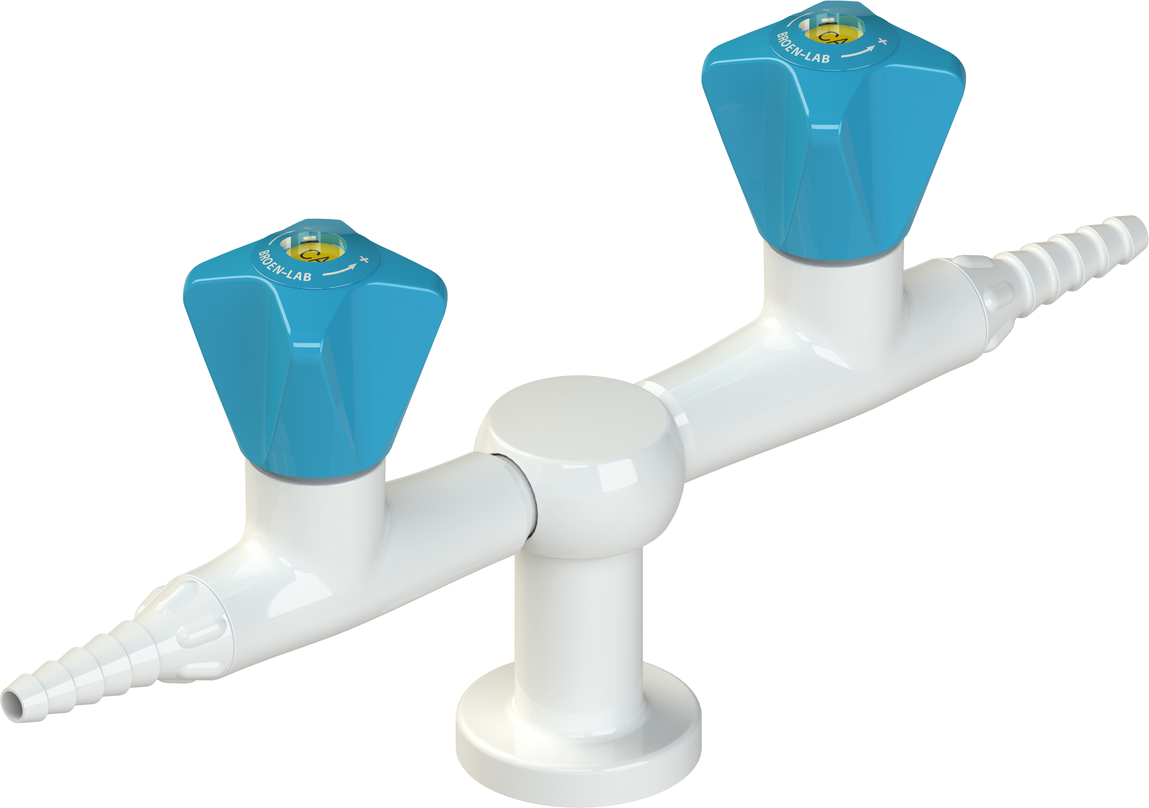 Tekniset kaasuhanat vierekkäin / 2-valve 180, for technical 2.0 gases, burning gases